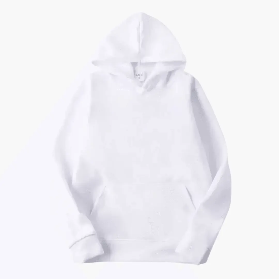 Women’s fitted hoodie, white, with adjustable hood