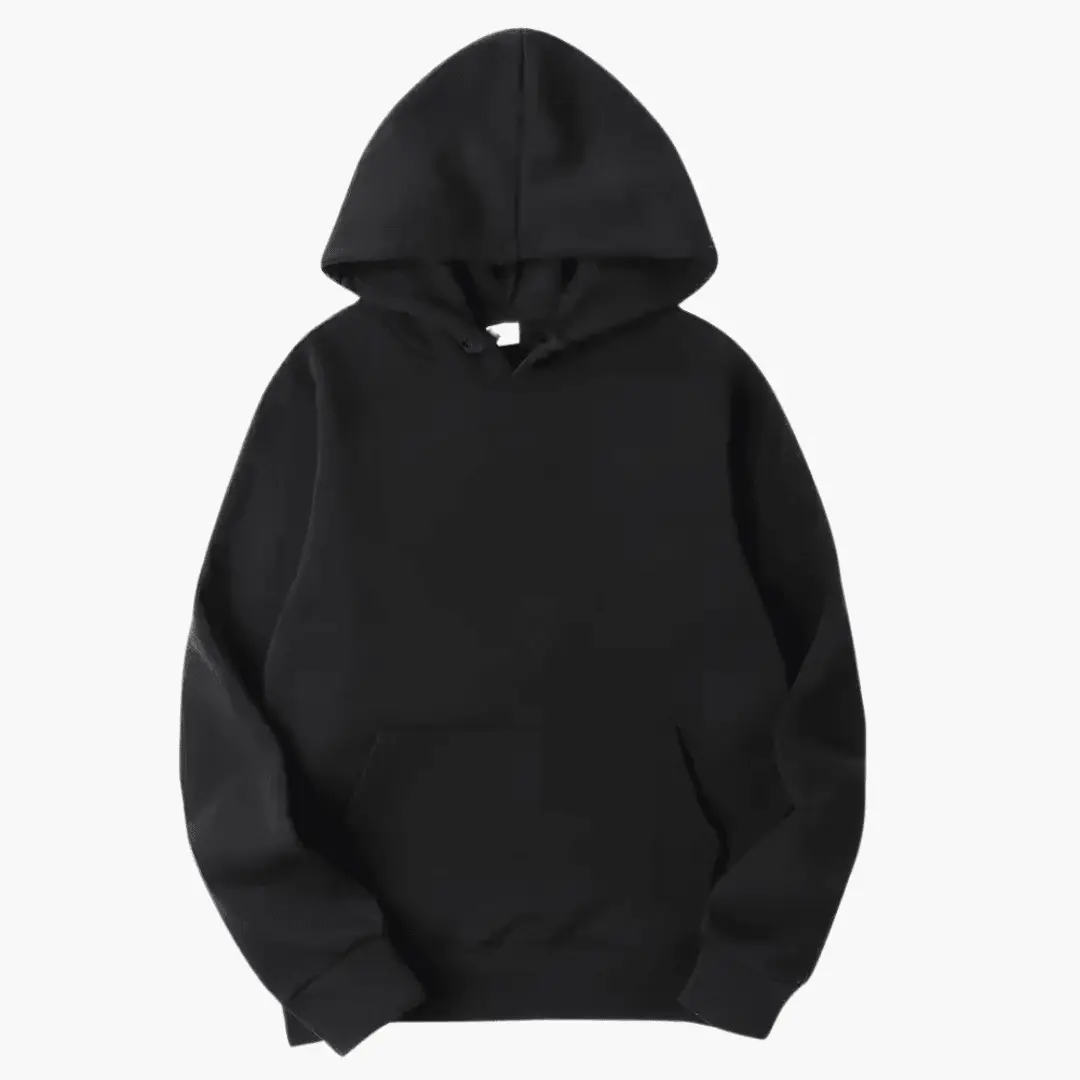 Women’s Fitted Hoodie by Wilfred Smith, black, adjustable hood, ribbed hem