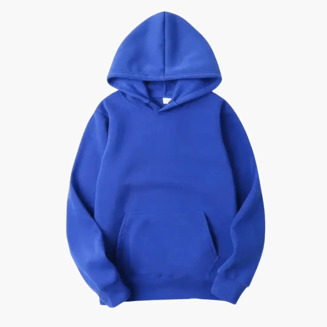 Women’s Fitted Hoodie with adjustable hood and ribbed hem in blue