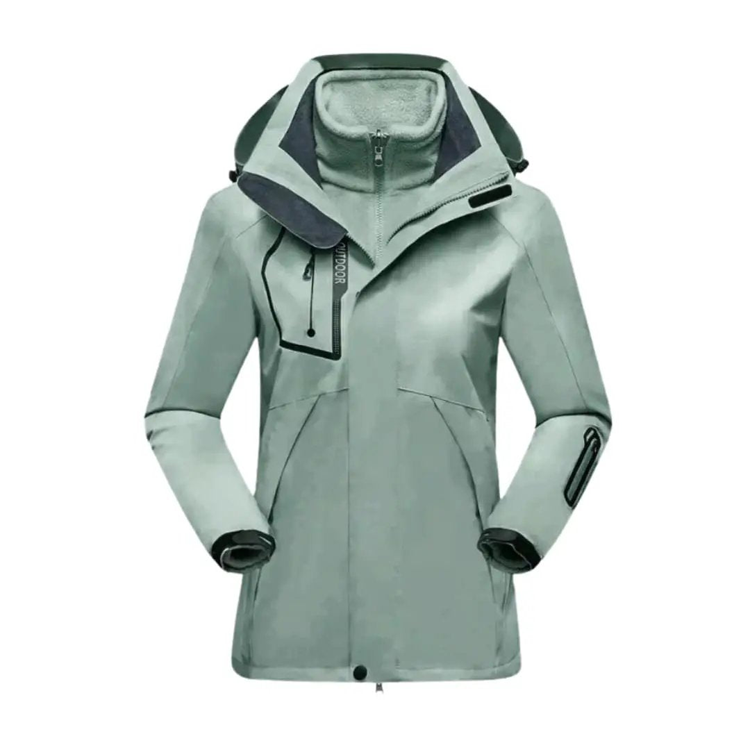 Women's ski jacket with removable lining, mint green by Wilfred Smith, sport jacket.