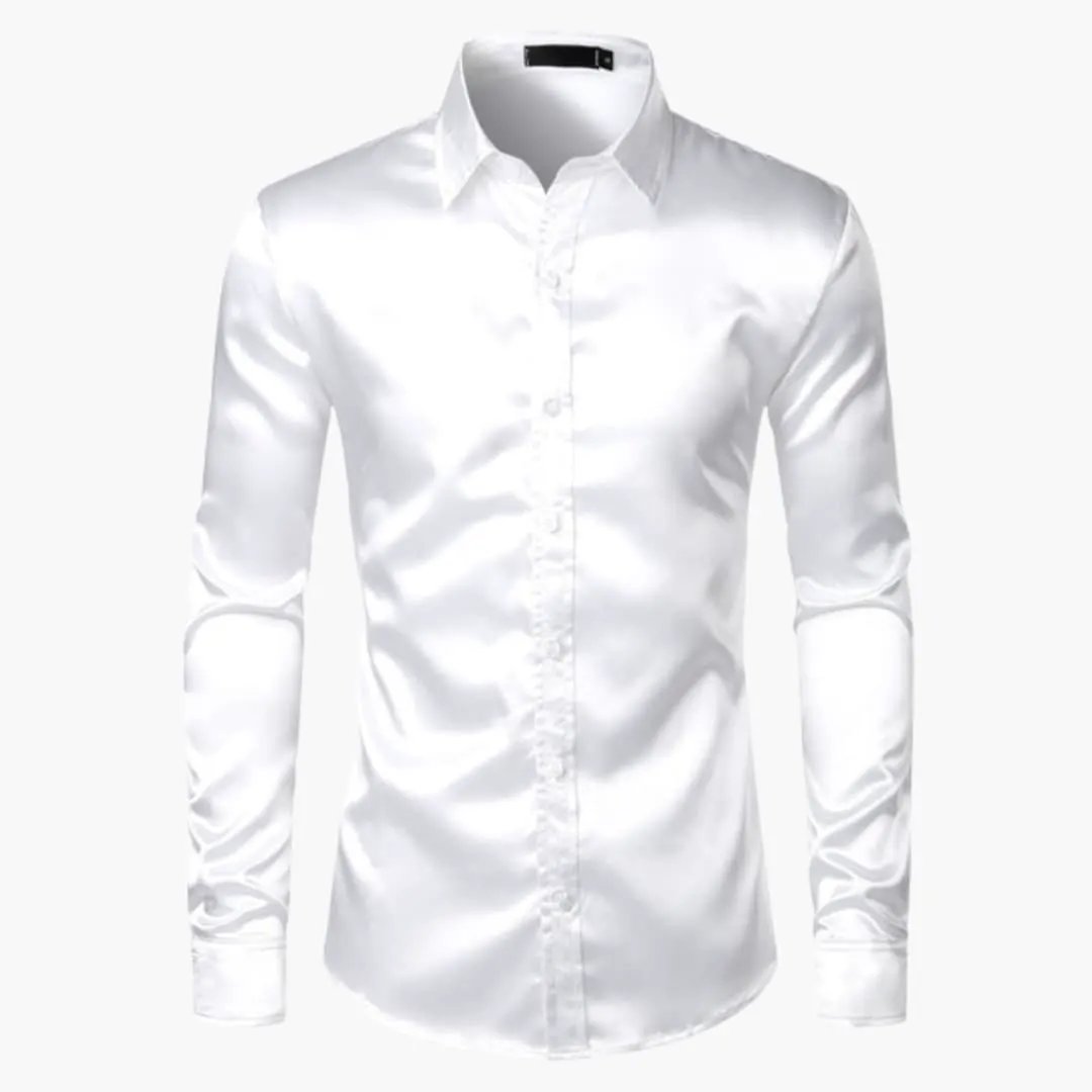 Light Shirt for Men by Wilfred Smith, white long-sleeve dress shirt.