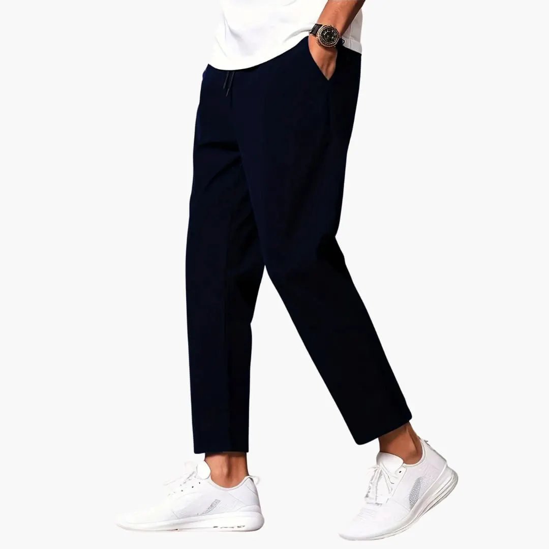 Men’s Joggers with straight legs and pockets in navy by Wilfred Smith