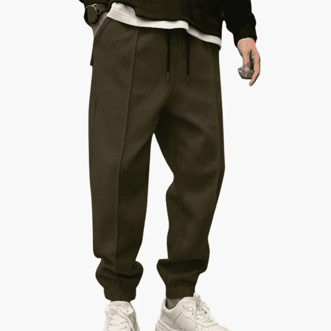 Men’s Cargo Trousers by Wilfred Smith, dark charcoal, relaxed fit with cargo pockets