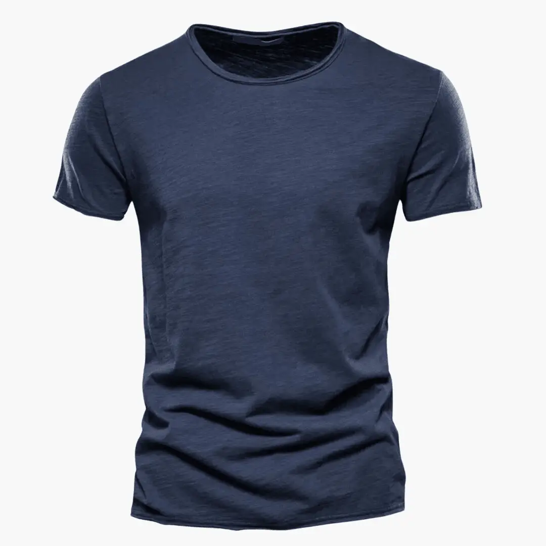 Men's navy blue T-shirt, casual short-sleeve everyday tee