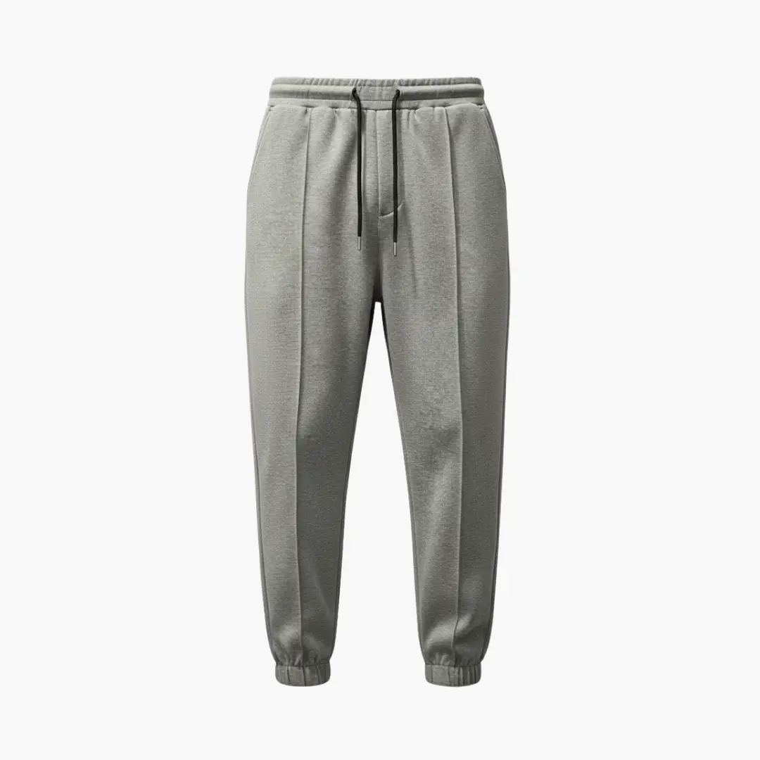 Mens Cargo Trousers with Relaxed Legs in grey, drawstring waist and elastic cuffs