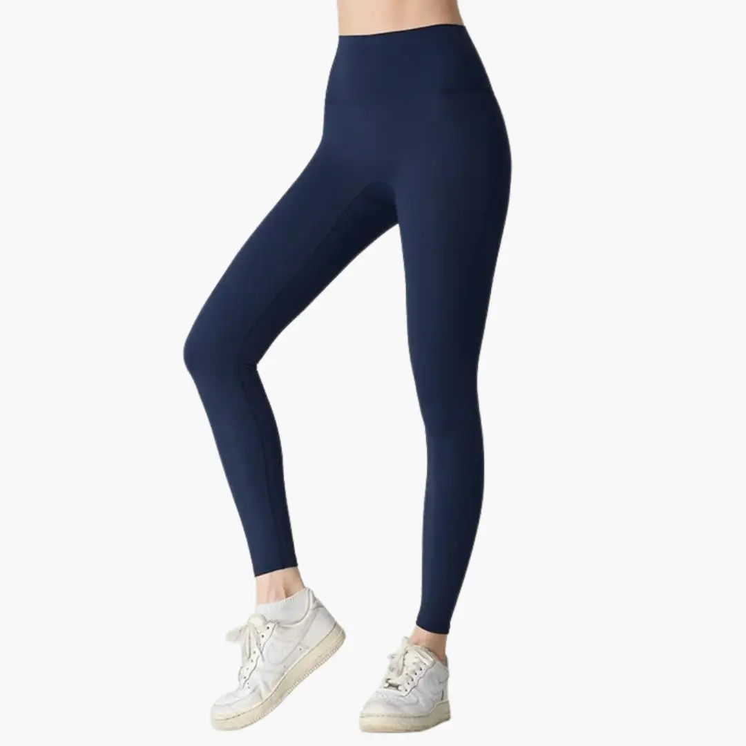 Women's navy high-waisted stretch leggings for versatile everyday wear.