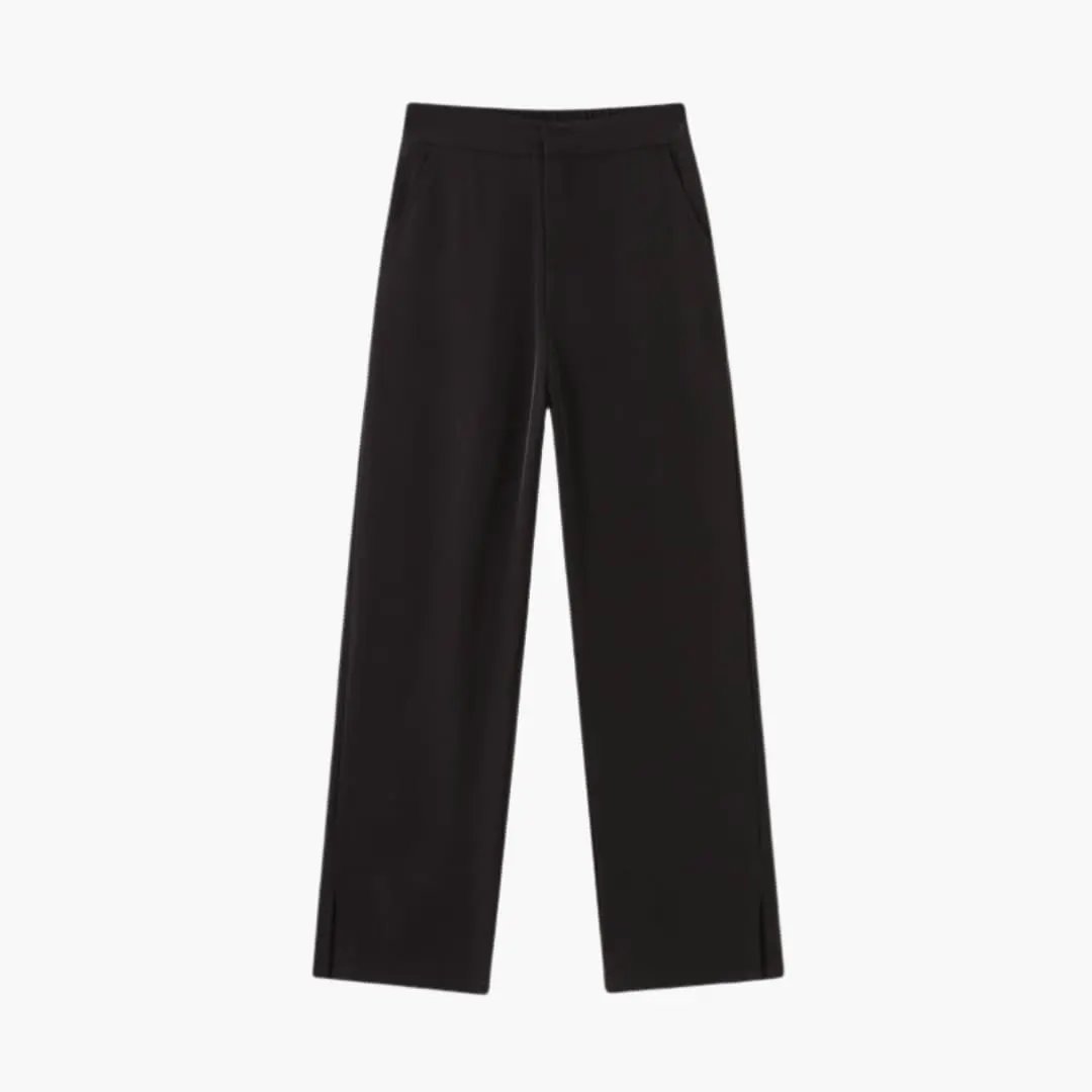 Women's Palazzo Pants with side slits and wide legs in black by Wilfred Smith