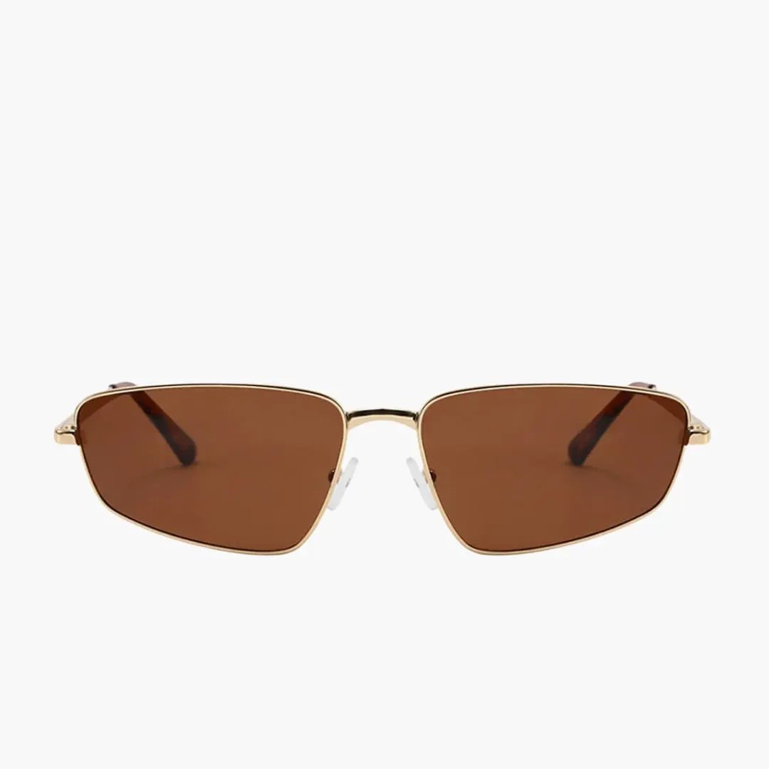Wilfred Smith Women's Sunglasses with cat-eye, gold-tone frame and brown polarized lenses