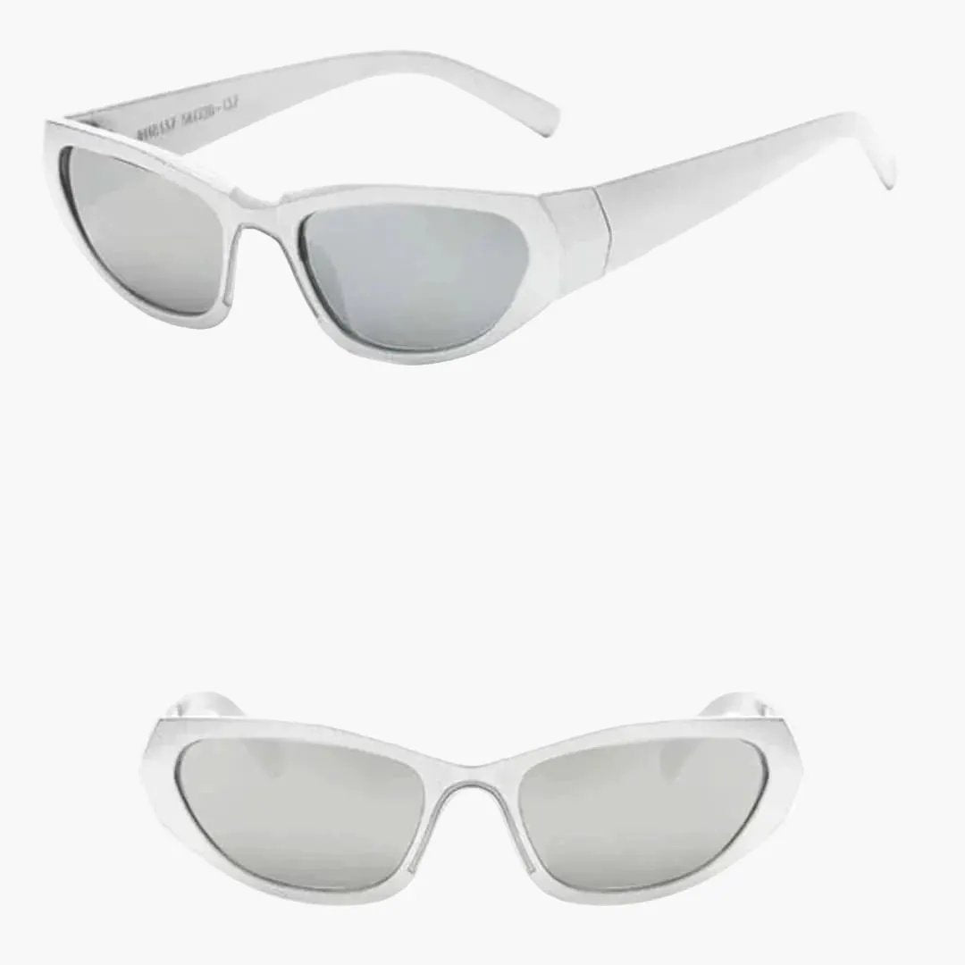 Women's sunglasses by Wilfred Smith, cat-eye frames with metal detail, white (2 pairs)