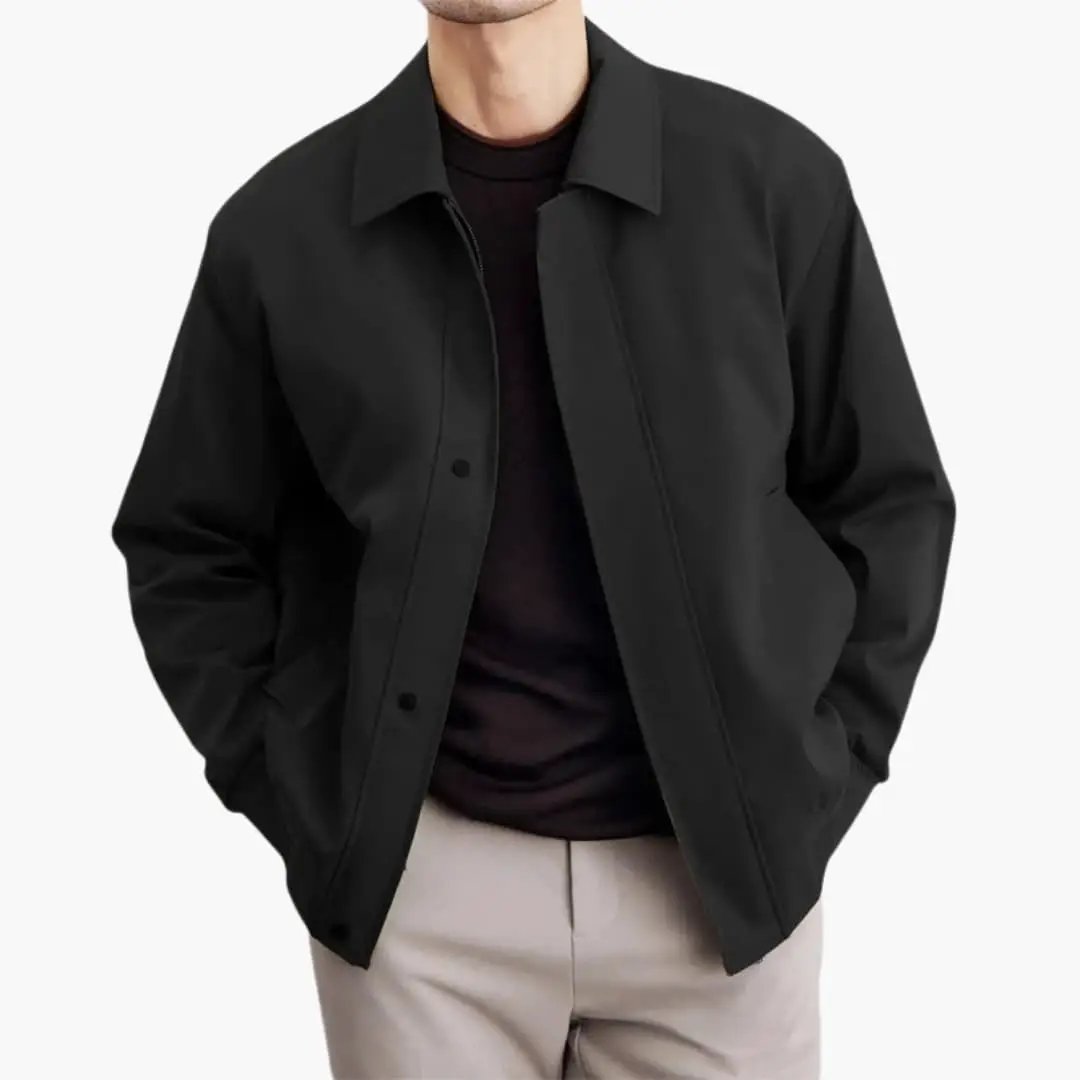 Women's Willow Lecco bomber jacket by Wilfred Smith in black with shawl collar and ribbed cuffs