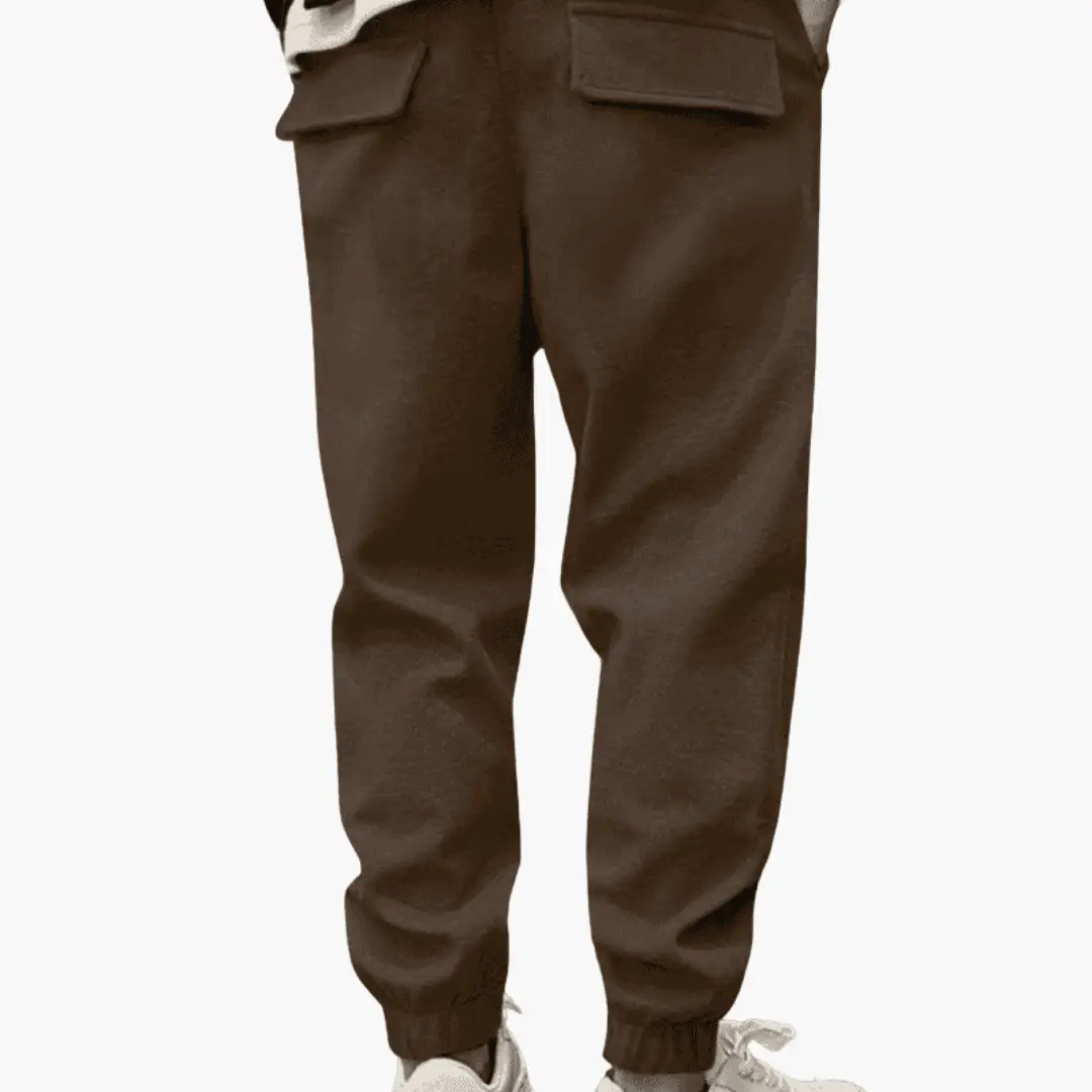 Wilfred Smith Men’s Cargo Trousers, brown relaxed-fit with front cargo pockets