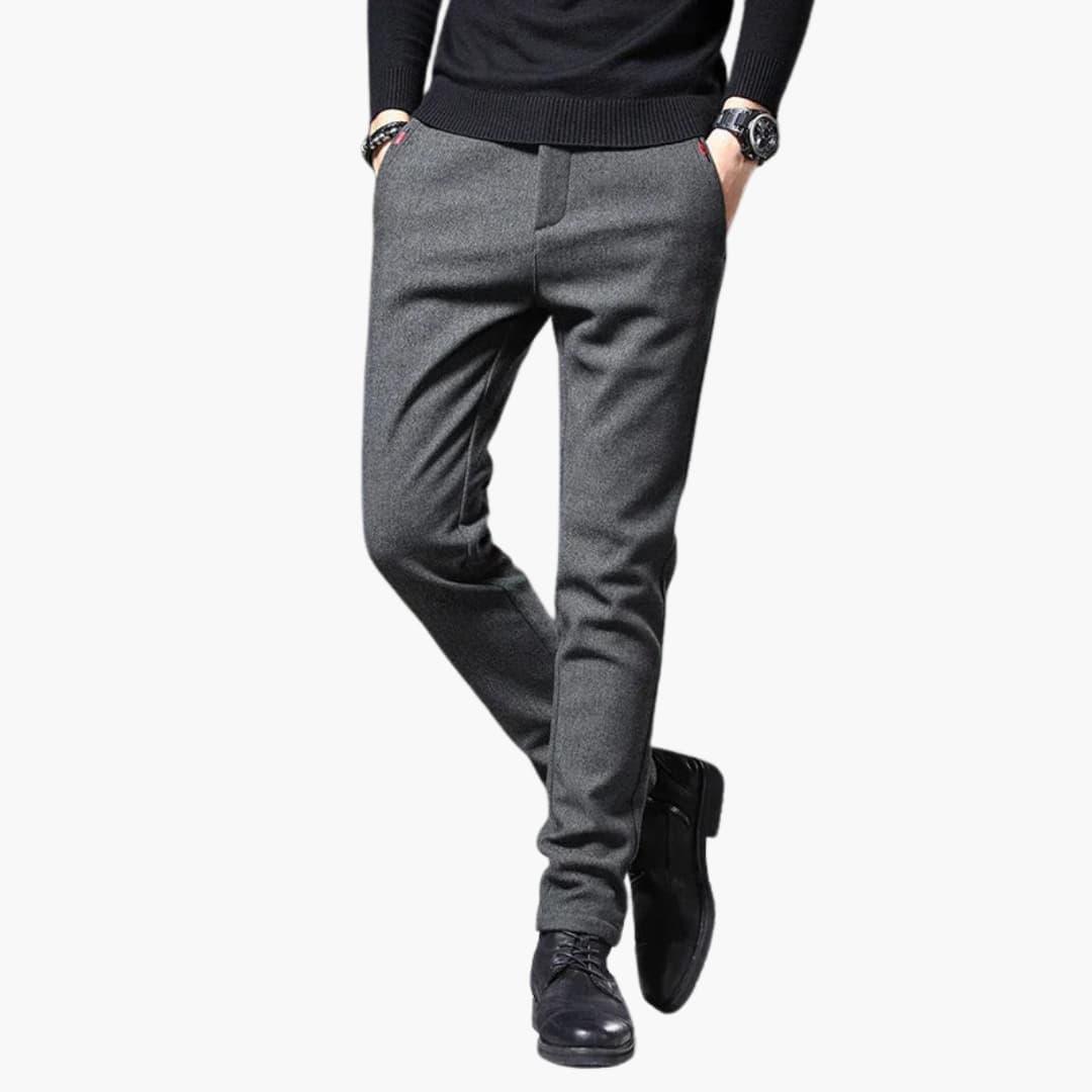Casual trousers for men by Wilfred Smith, grey, comfortable and versatile
