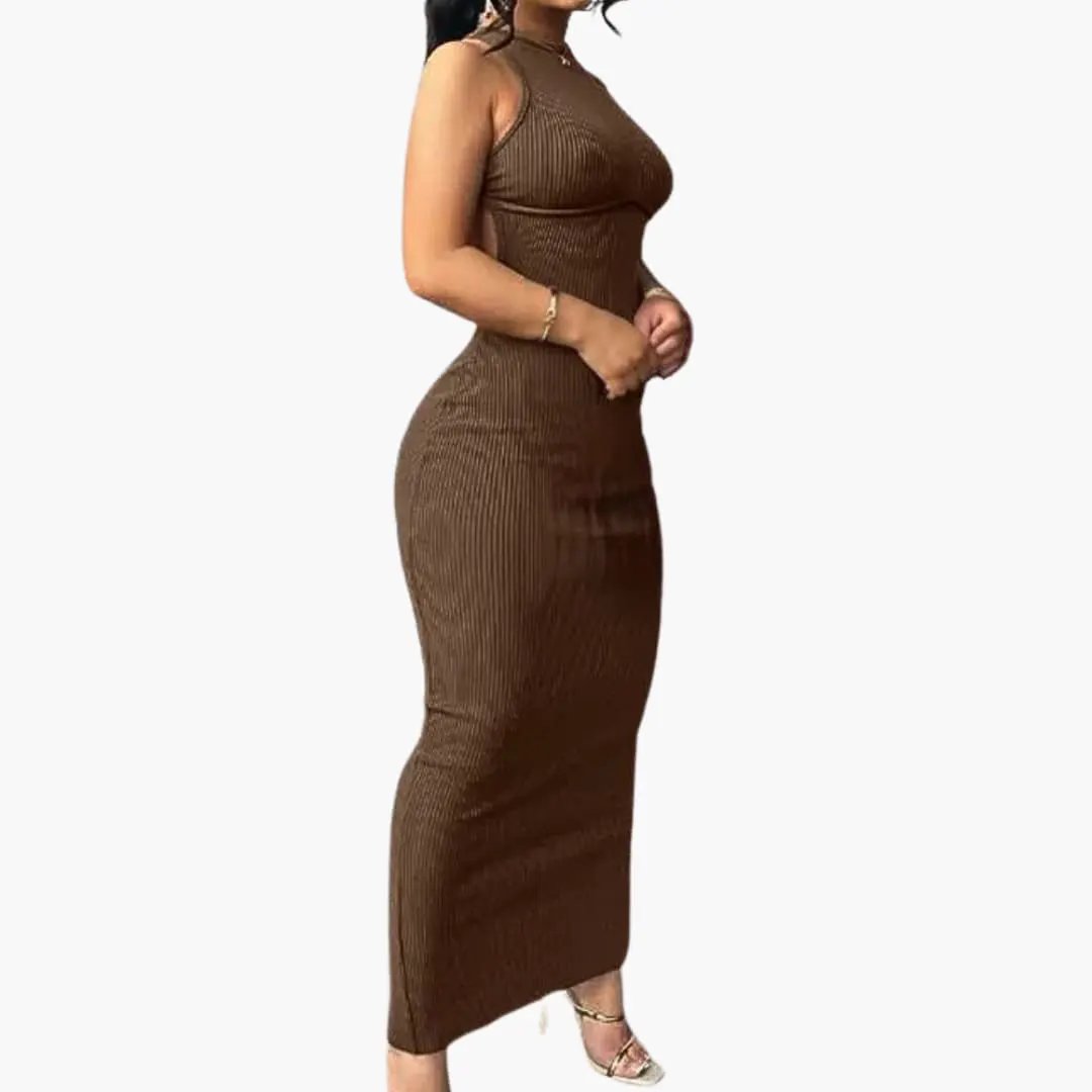 Maxi dress Wilfred Smith, brown backless summer beach dress
