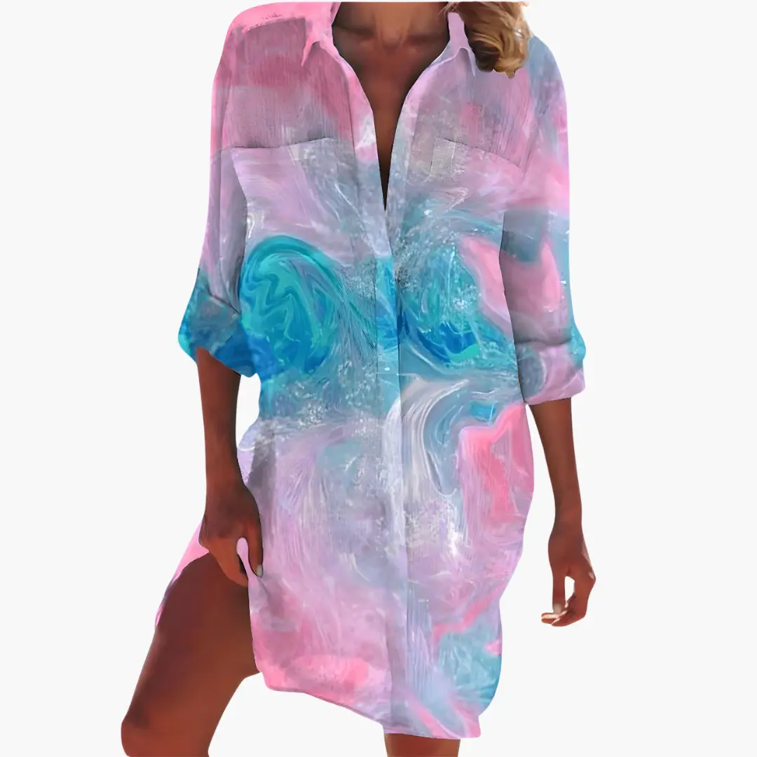 Women's Shirt Dress with Long Sleeves and Button Placket Madison Park Clothing Women's Shirt Dress with Long Sleeves and Button Placket Madison Park Clothing