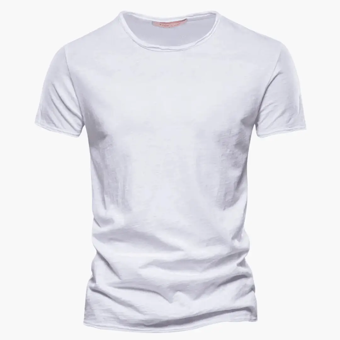 Men's white T-shirt by Wilfred Smith, casual short-sleeve tee for summer