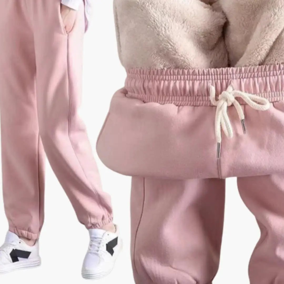 Women's pink jogging pants with drawstring waist and cuffed ankles Wilfred Smith