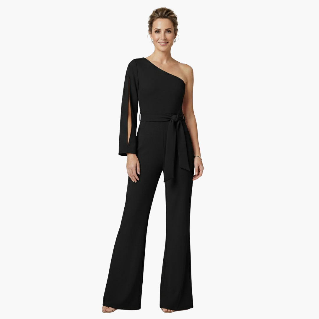 Jumpsuit für Frauen Wilfred Smith One-Shoulder Tailored Black Jumpsuit with waist belt