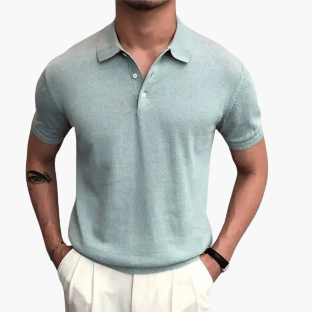 Men’s Polo Shirt with Collar and Short Sleeves in light blue