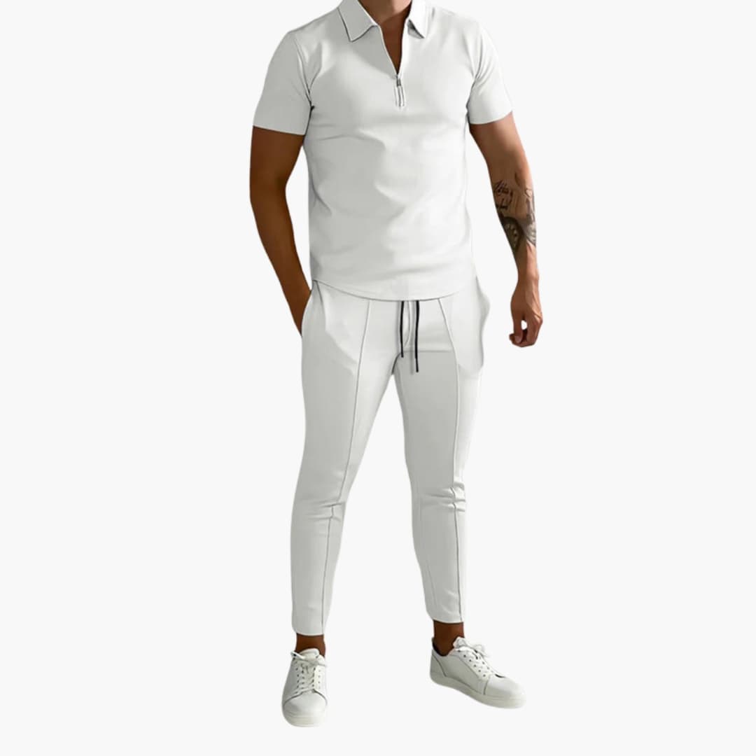 Men's white Wilfred Smith two-piece sweatshirt and jogger set