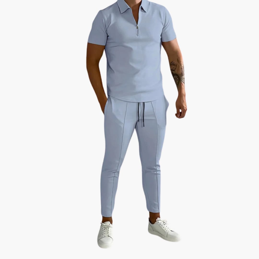 Men’s Sweatshirt and Jogger Set, light blue two-piece outfit by Wilfred Smith