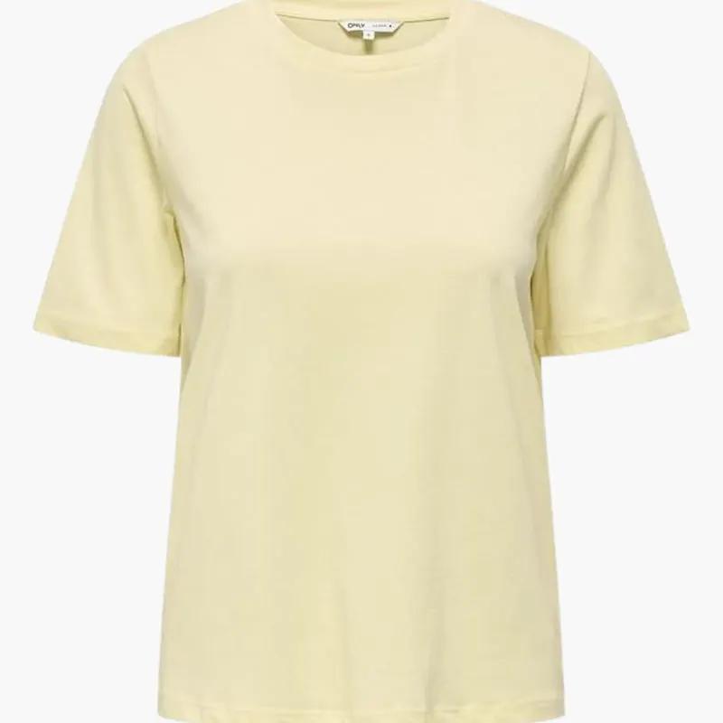 Women's crew neck short sleeve T-shirt in pale yellow by Wilfred Smith