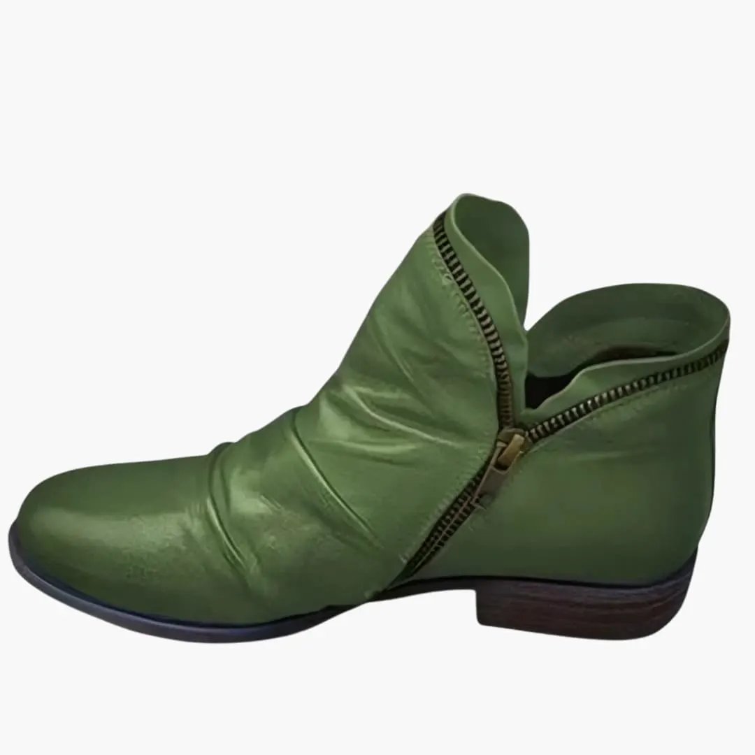 Women's orthopedic boots with cushioned interior and textured sole in green