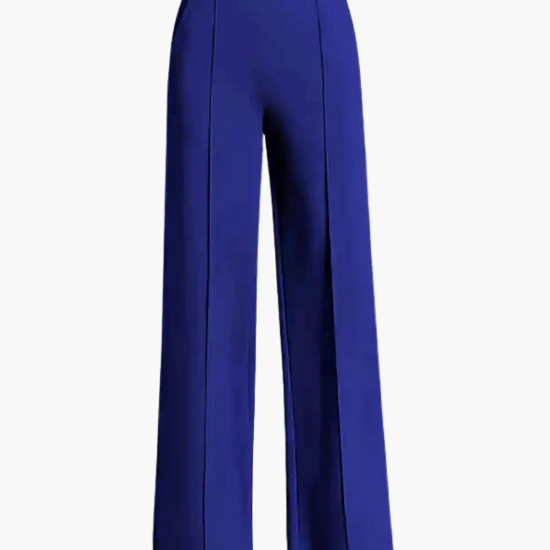 Women's Palazzo Trousers by Wilfred Smith in royal blue with high waist and side pleats