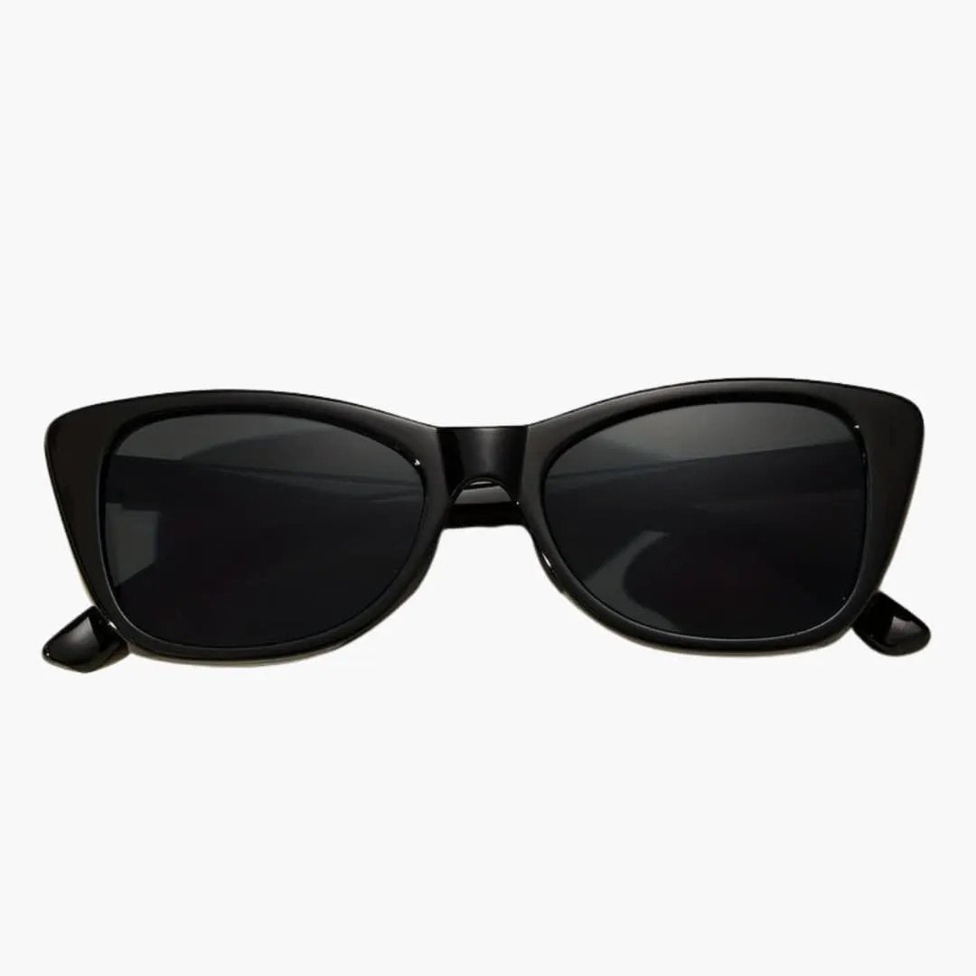 Women's cat-eye sunglasses with black frame and UV400 lenses by Wilfred Smith