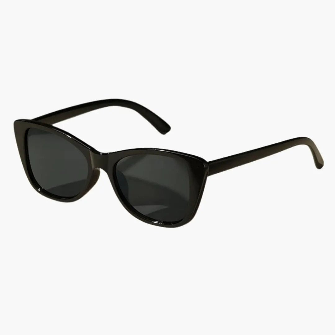 Women's sunglasses with cat-eye frame, black glossy finish, UV400 lenses by Wilfred Smith