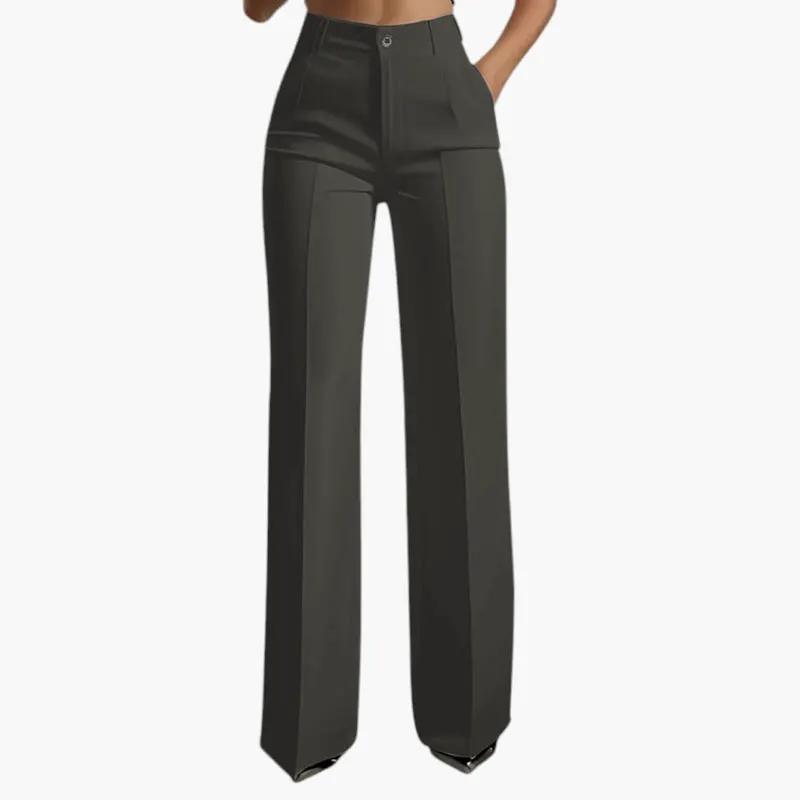 Women's Trousers with High Waist and Straight Leg by Wilfred Smith, black