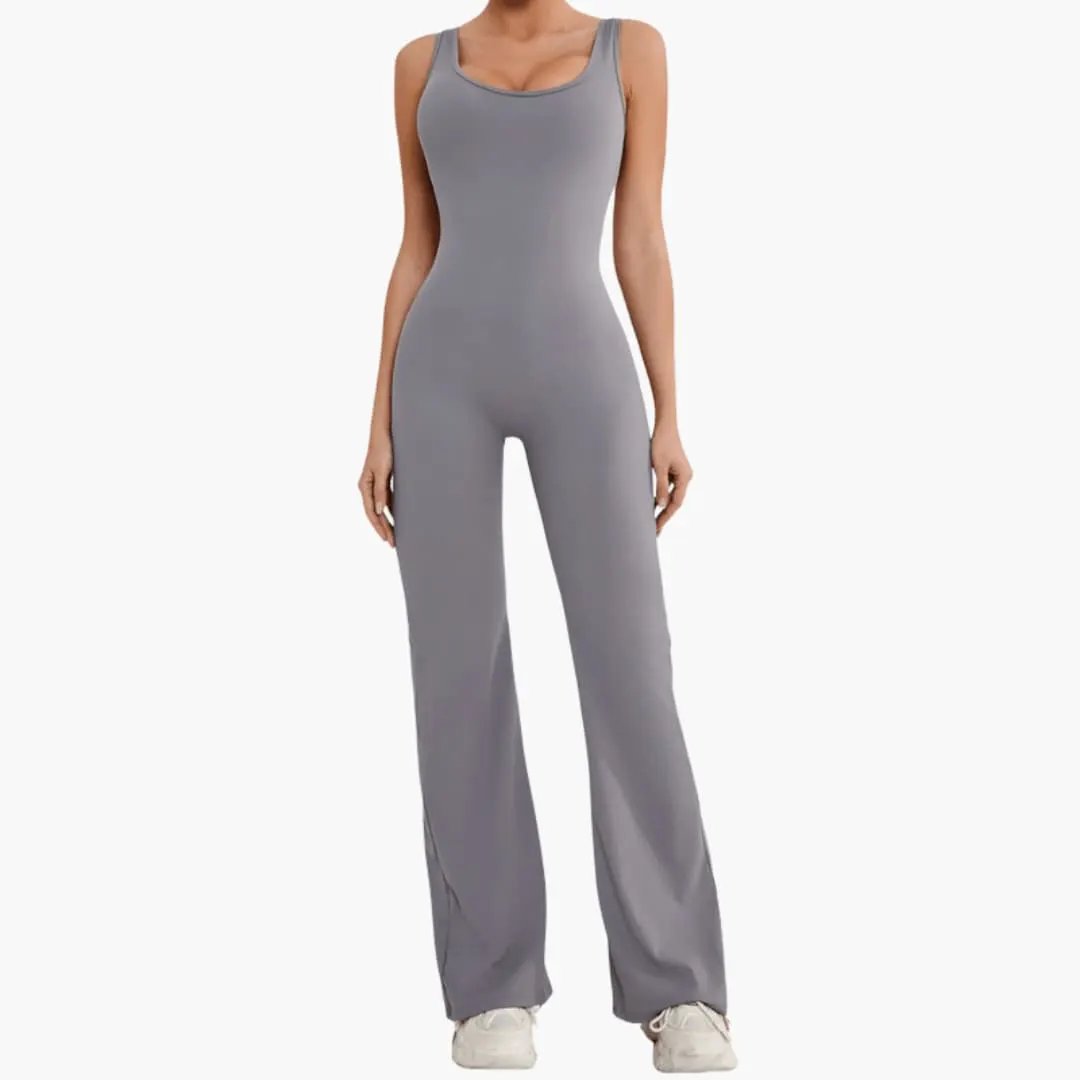 Women’s wide-leg jumpsuit with shoulder straps in gray by Wilfred Smith, one-piece